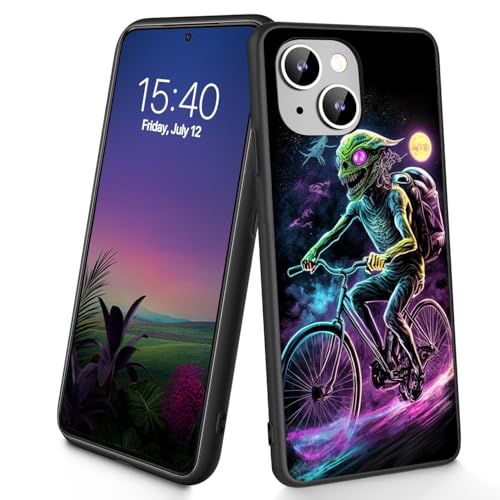 Bxgolkgd Schutzhülle für iPhone 11, dünn, weiches TPU-Silikon, stoßfest, rutschfest, für Apple iPhone 11 2019, 15,5 cm (6,1 Zoll), Alien-Kreaturen auf Fahrrädern von Bxgolkgd
