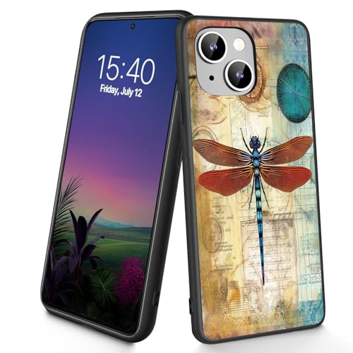 Bxgolkgd Schutzhülle für iPhone 11, dünn, weiches TPU-Silikon, stoßfest, rutschfest, für Apple iPhone 11 2019, 15,5 cm (6,1 Zoll), Vintage-Libellen-Motiv von Bxgolkgd