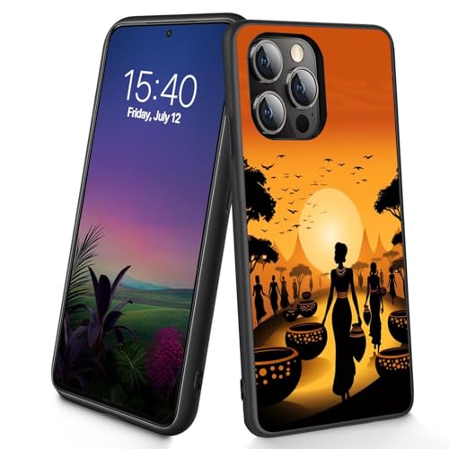 Bxgolkgd Schutzhülle für iPhone 12 Pro Max, dünn, weiches TPU-Silikon, stoßfest, rutschfest, Schutzhülle für Apple iPhone 12 Pro Max 2020, 17 cm (6,7 Zoll), afrikanische Frauen von Bxgolkgd