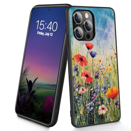 Bxgolkgd Schutzhülle für iPhone 12 Pro Max, schlank, weiches TPU-Silikon, stoßfest, rutschfest, für Apple iPhone 12 Pro Max 2020, 17 cm (6,7 Zoll), Pflanze Blume von Bxgolkgd