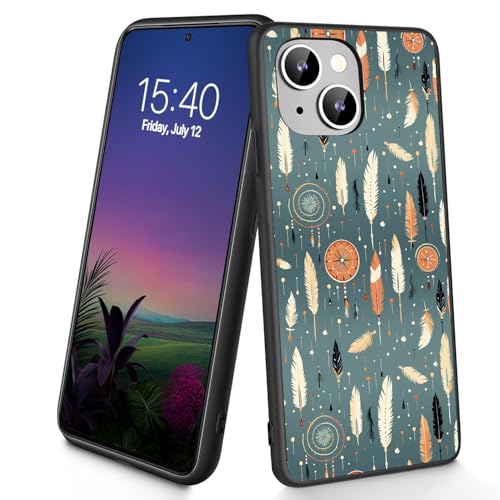 Bxgolkgd Schutzhülle für iPhone 13 Mini, dünn, weiches TPU-Silikon, stoßfest, rutschfest, für Apple iPhone 13 Mini 2021, 5,4 Zoll, bunte Federn von Bxgolkgd