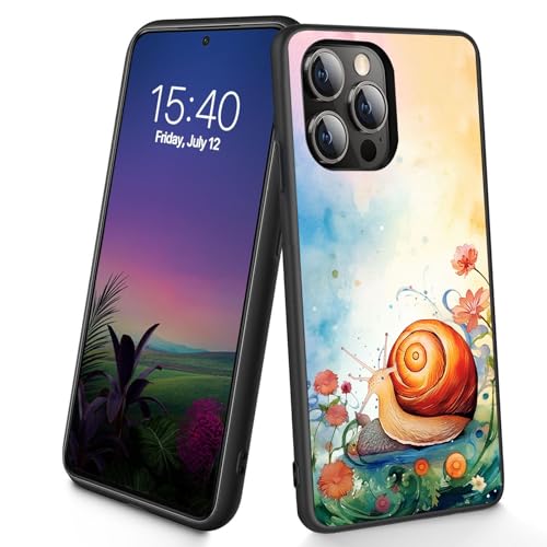 Bxgolkgd Schutzhülle für iPhone 13 Pro, dünn, weiches TPU-Silikon, stoßfest, rutschfest, für Apple iPhone 13 Pro 2021, 15,5 cm (6,1 Zoll), Wasserfarben-Schnecke von Bxgolkgd