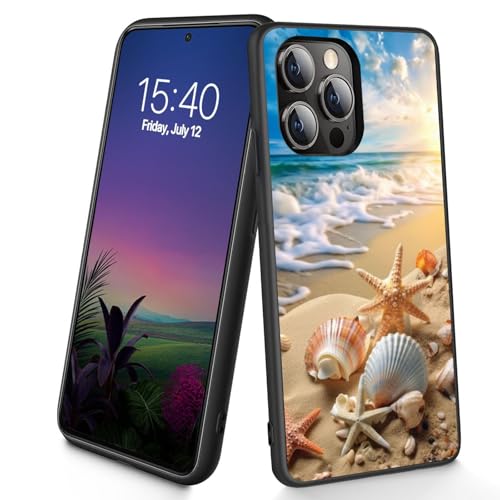 Bxgolkgd Schutzhülle für iPhone 13 Pro Max, dünn, weiches TPU-Silikon, stoßfest, rutschfest, für Apple iPhone 13 Pro Max 2021, 17 cm (6,7 Zoll), Strandmuschel Seestern von Bxgolkgd