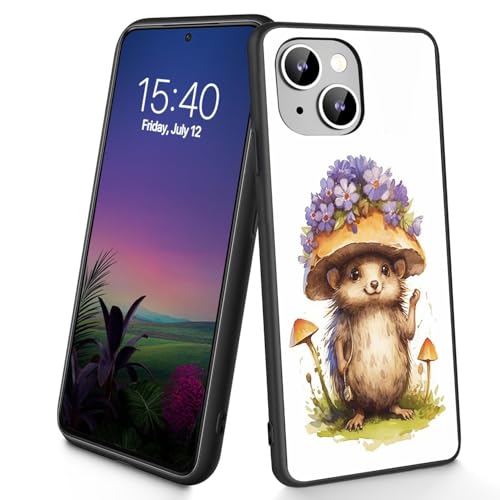 Bxgolkgd Schutzhülle für iPhone 14/13, dünn, weich, TPU-Silikon, stoßfest, rutschfest, für Apple iPhone 14/13 2022, 15,5 cm (6,1 Zoll), Pilz-Igel von Bxgolkgd