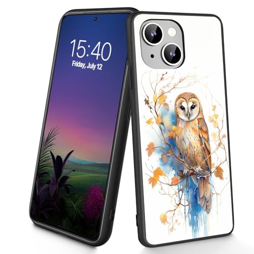 Bxgolkgd Schutzhülle für iPhone 14/13, dünn, weiches TPU-Silikon, stoßfest, rutschfest, für Apple iPhone 14/13 2022, 15,5 cm (6,1 Zoll), Eule von Bxgolkgd