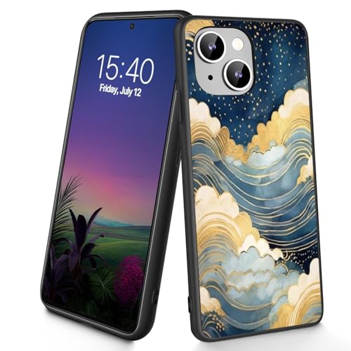 Bxgolkgd Schutzhülle für iPhone 14/13, dünn, weiches TPU-Silikon, stoßfest, rutschfest, für Apple iPhone 14/13 2022, 15,5 cm (6,1 Zoll), Meereswellen von Bxgolkgd