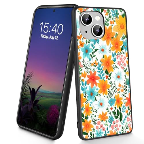 Bxgolkgd Schutzhülle für iPhone 14 Plus, dünn, weiches TPU-Silikon, stoßfest, rutschfest, für Apple iPhone 14 Plus 2022, 6,7 Zoll, Blumen von Bxgolkgd