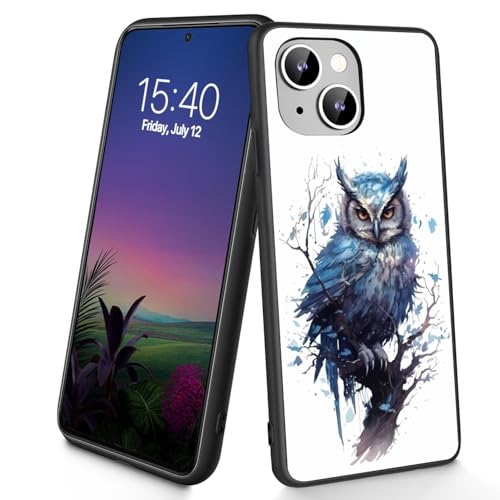 Bxgolkgd Schutzhülle für iPhone 14 Plus, dünn, weiches TPU-Silikon, stoßfest, rutschfest, für Apple iPhone 14 Plus 2022, 6,7 Zoll, violette Eule von Bxgolkgd