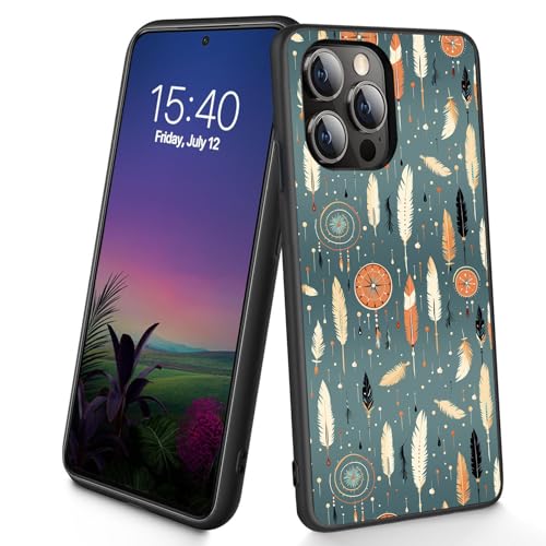 Bxgolkgd Schutzhülle für iPhone 14 Pro, dünn, weiches TPU-Silikon, stoßfest, rutschfest, für Apple iPhone 14 Pro 2022, 15,5 cm (6,1 Zoll), bunte Federn von Bxgolkgd