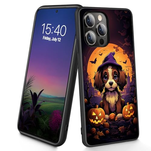Bxgolkgd Schutzhülle für iPhone 14 Pro Max, dünn, weich, TPU-Silikon, stoßfest, rutschfest, für Apple iPhone 14 Pro Max 2022, 17 cm (6,7 Zoll), Halloween-Kürbishund von Bxgolkgd
