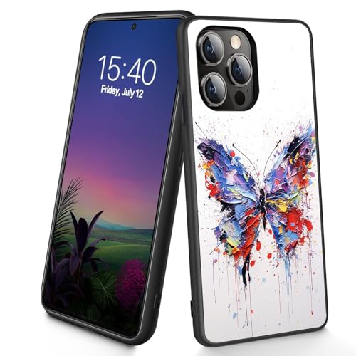 Bxgolkgd Schutzhülle für iPhone 14 Pro Max, dünn, weich, TPU-Silikon, stoßfest, rutschfest, für Apple iPhone 14 Pro Max 2022, 17 cm (6,7 Zoll), Schmetterling von Bxgolkgd