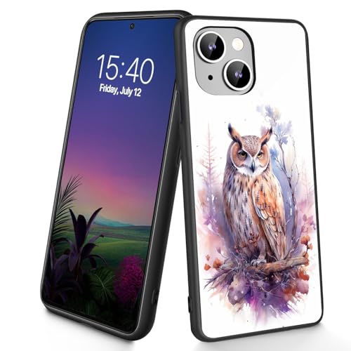 Bxgolkgd Schutzhülle für iPhone 15, dünn, weiches TPU-Silikon, stoßfest, rutschfest, für Apple iPhone 15 2023, 15,5 cm (6,1 Zoll), niedliche Eule von Bxgolkgd