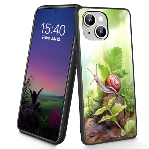 Bxgolkgd Schutzhülle für iPhone 15, dünn, weiches TPU-Silikon, stoßfest, rutschfest, für Apple iPhone 15 2023, 15,5 cm (6,1 Zoll), niedliche Schnecke von Bxgolkgd