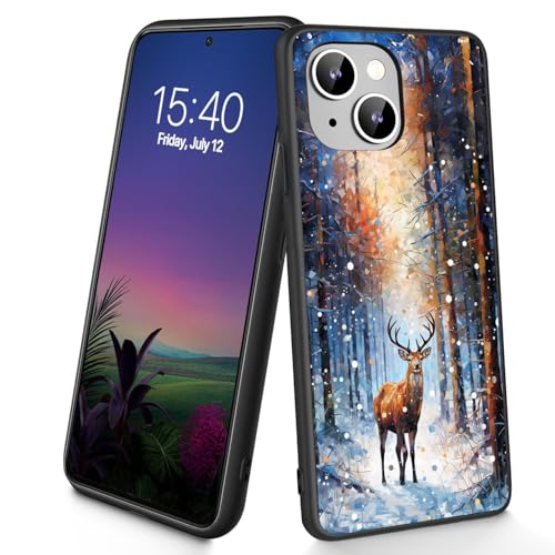 Bxgolkgd Schutzhülle für iPhone 15, schmal, weich, TPU-Silikon, stoßfest, rutschfest, für Apple iPhone 15 2023, 15,5 cm (6,1 Zoll), Hirsch von Bxgolkgd