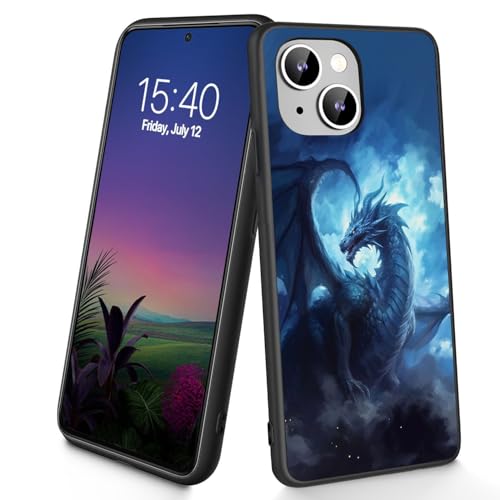 Bxgolkgd Schutzhülle für iPhone 15 Plus, dünn, weiches TPU-Silikon, stoßfest, rutschfest, für Apple iPhone 15 Plus 2023, 17 cm (6,7 Zoll), niedlicher Drache von Bxgolkgd