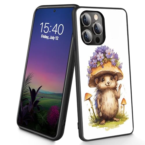 Bxgolkgd Schutzhülle für iPhone 15 Pro, dünn, weiches TPU-Silikon, stoßfest, rutschfest, für Apple iPhone 15 Pro 2023, 15,5 cm (6,1 Zoll), Pilz-Igel von Bxgolkgd