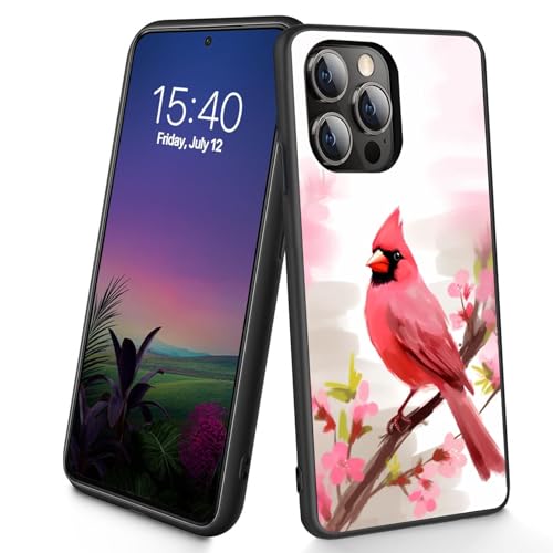 Bxgolkgd Schutzhülle für iPhone 15 Pro, dünn, weiches TPU-Silikon, stoßfest, rutschfest, für Apple iPhone 15 Pro 2023, 15,5 cm (6,1 Zoll), roter Kardinalvogel von Bxgolkgd