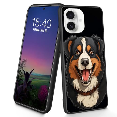 Bxgolkgd Schutzhülle für iPhone 16 Plus, dünn, weiches TPU-Silikon, stoßfest, rutschfest, für Apple iPhone 16 Plus 2024, 17 cm (6,7 Zoll), Hund von Bxgolkgd