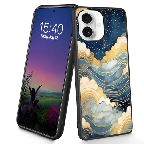 Bxgolkgd Schutzhülle für iPhone 16 Plus, dünn, weiches TPU-Silikon, stoßfest, rutschfest, für Apple iPhone 16 Plus 2024, 17 cm (6,7 Zoll), Meereswellen von Bxgolkgd