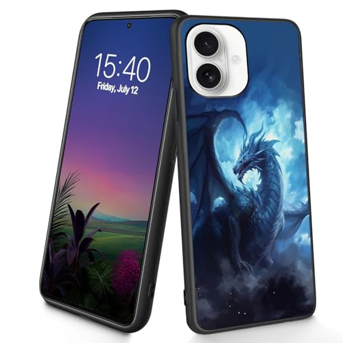 Bxgolkgd Schutzhülle für iPhone 16 Plus, dünn, weiches TPU-Silikon, stoßfest, rutschfest, für Apple iPhone 16 Plus 2024, 17 cm (6,7 Zoll), niedlicher Drache von Bxgolkgd