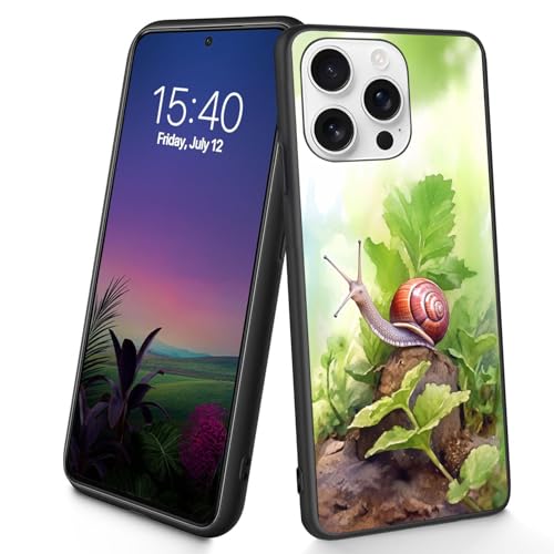 Bxgolkgd Schutzhülle für iPhone 16 Pro, dünn, weiches TPU-Silikon, stoßfest, rutschfest, für Apple iPhone 16 Pro 2024, 16 cm (6,3 Zoll), niedliche Schnecke von Bxgolkgd
