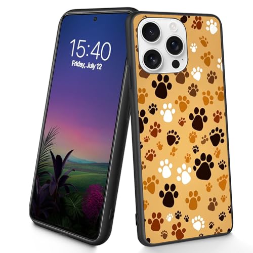 Bxgolkgd Schutzhülle für iPhone 16 Pro Max, dünn, weich, TPU-Silikon, stoßfest, rutschfest, für Apple iPhone 16 Pro Max 2024, 17,5 cm (6,9 Zoll), Hundepfotenabdruck von Bxgolkgd