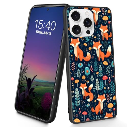 Bxgolkgd Schutzhülle für iPhone 16 Pro Max, dünn, weich, TPU-Silikon, stoßfest, rutschfest, für Apple iPhone 16 Pro Max 2024, 17,5 cm (6,9 Zoll), süßer Fuchs von Bxgolkgd