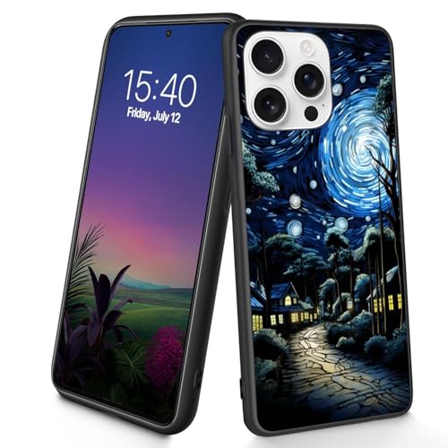 Bxgolkgd Schutzhülle für iPhone 16 Pro Max, dünn, weiches TPU-Silikon, stoßfest, rutschfest, für Apple iPhone 16 Pro Max 2024, 17,5 cm (6,9 Zoll), Sternennächte von Bxgolkgd