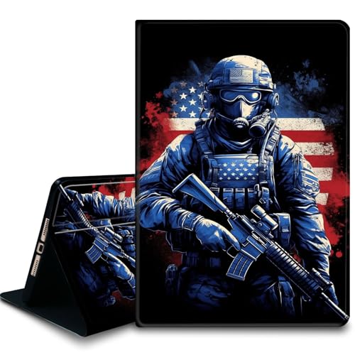 Bxgolkgd Tablet-Schutzhülle für iPad 10,2 Zoll (9. / 8. / 7. Generation, 2021 / 2020 / 2019), stoßfeste Standhülle mit Wärmeableitung, automatische Wake-/Sleep-Funktion, amerikanische Flagge von Bxgolkgd