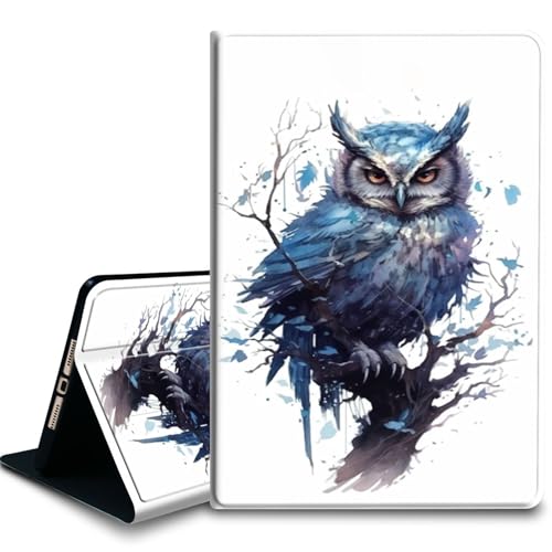 Bxgolkgd Tablet-Schutzhülle für iPad 24,6 cm (9,7 Zoll) (Modell 2017/2018, 5. / 6. Generation), stoßfeste Standhülle mit Wärmeableitung, automatische Wake-/Sleep-Funktion, violette Eule von Bxgolkgd
