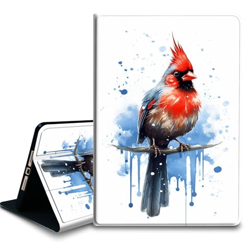 Bxgolkgd Tablet-Schutzhülle für iPad 27,7 cm (10,9 Zoll), iPad 10. Generation 2022, stoßfeste Standhülle mit Wärmeableitung, automatische Wake-/Sleep-Funktion, Aquarell-Kardinalvogel von Bxgolkgd