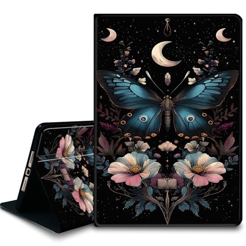 Bxgolkgd Tablet-Schutzhülle für iPad 5. Generation, iPad Pro 27,9 cm (11 Zoll) (M4) 2024, stoßfeste Standhülle mit Wärmeableitung, Motte und Mond von Bxgolkgd