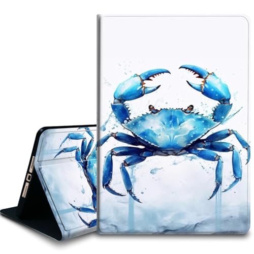 Bxgolkgd Tablet-Schutzhülle für iPad 5. Generation, iPad Pro 27,9 cm (M4) 2024, stoßfeste Standhülle mit Wärmeableitung, automatische Wake-/Sleep-Funktion, Aquarell-Krabbe von Bxgolkgd