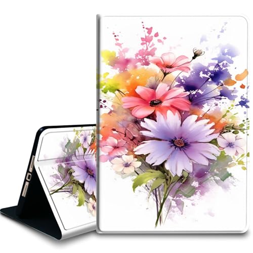 Bxgolkgd Tablet-Schutzhülle für iPad Air 13 Zoll M2 2024, iPad Pro 12,9 Zoll (6. / 5. / 4. / 3. Generation), stoßfeste Standhülle mit Wärmeableitung, automatische Wake-/Sleep-Funktion, 2 Blumen von Bxgolkgd