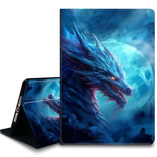 Bxgolkgd Tablet-Schutzhülle für iPad Air 13 Zoll M2 2024, iPad Pro 12,9 Zoll (6. / 5. / 4. / 3. Generation), stoßfeste Standhülle mit Wärmeableitung, automatische Wake-/Sleep-Funktion, Drachenmond von Bxgolkgd