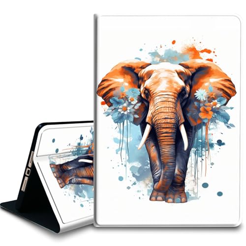 Bxgolkgd Tablet-Schutzhülle für iPad Air 13 Zoll M2 2024, iPad Pro 12,9 Zoll (6. / 5. / 4. / 3. Generation), stoßfeste Standhülle mit Wärmeableitung, automatische Wake-/Sleep-Funktion, Elefant von Bxgolkgd