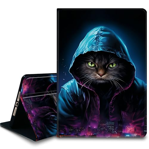 Bxgolkgd Tablet-Schutzhülle für iPad Air 13 Zoll M2 2024, iPad Pro 12,9 Zoll (6. / 5. / 4. / 3. Generation), stoßfeste Standhülle mit Wärmeableitung, automatische Wake-/Sleep-Funktion, lustige Katze von Bxgolkgd