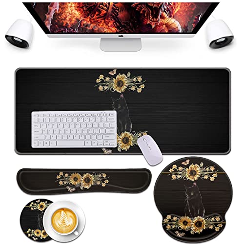 Bxgolkgd Tastatur-Handgelenkauflage und Mauspad, ergonomisches Memory-Schaum-Handgelenkpolster und rutschfeste Unterseite für Zuhause, Büro, Arbeit, Lernen, einfaches Tippen, Schmerzlinderung von Bxgolkgd
