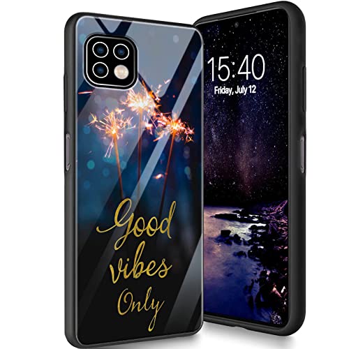 Schutzhülle aus gehärtetem Glas, entworfen für Galaxy A22 5G, weiches Silikon, TPU, kratzfest, kompatibel mit Samsung Galaxy A22 5G 6,5 Zoll (2022), nur gute Laune von Bxgolkgd