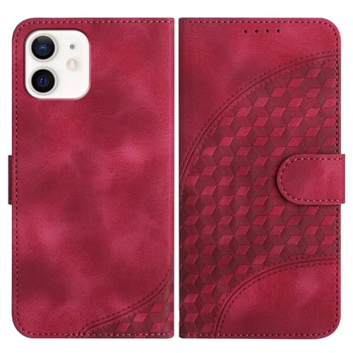 Bxithnr® Handyhülle Kompatibel mit iPhone 11 Hülle mit [Kartenfach Geld Slot] [Standfunktion] [Magnetverschluss] Premium Leder Wallet Case Flip Cover Schutzhülle für iPhone 11 6.1 Zoll - Magenta von Bxithnr
