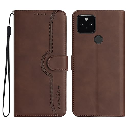Bxithnr® Handyhülle für Google Pixel 4A 5G, Pixel 4A Hülle 5G, Leder Flip Case Wallet Klapphülle Stoßfeste [Kartenfach] [Magnet] [Ständer] Schutzhülle für Google Pixel 4A 5G - Braun von Bxithnr