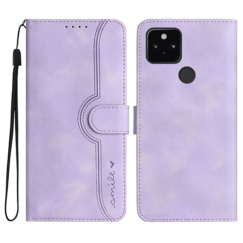 Bxithnr® Handyhülle für Google Pixel 4A 5G, Pixel 4A Hülle 5G, Leder Flip Case Wallet Klapphülle Stoßfeste [Kartenfach] [Magnet] [Ständer] Schutzhülle für Google Pixel 4A 5G - Lila von Bxithnr