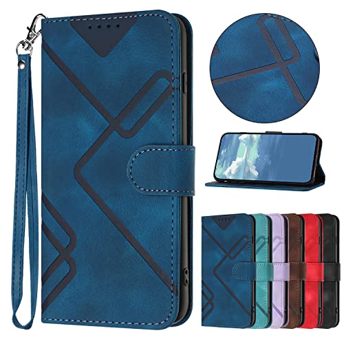 Bxithnr® Handyhülle für Google Pixel 4A 5G, Premium Leder Handy Klappbare Stoßfeste Brieftasche Flipcase Cover [Standfunktion] [Kartenfächern] Schutzhülle Tasche für Pixel 4A 5G Hülle - Blau von Bxithnr