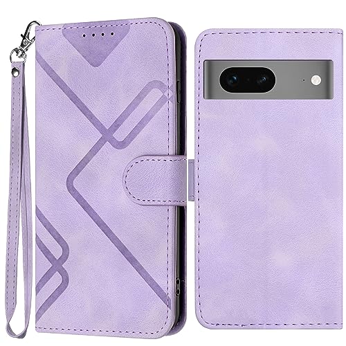 Bxithnr® Handyhülle für Google Pixel 7, Premium Leder Handy Klappbare Stoßfeste Brieftasche Flip Case Cover [Standfunktion] [Kartenfächern] Schutzhülle Tasche für Google Pixel 7 Hülle - Lila von Bxithnr