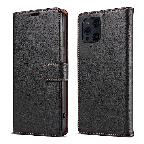 Bxithnr® Handyhülle für Oppo Find X3 Pro Hülle mit [RFID Schutz] Premium PU Leder Klapphülle Brieftasche Kartenfach Ständer Magnet Etui Handytasche Case Schutzhülle für Oppo Find X3 Pro, Schwarz von Bxithnr