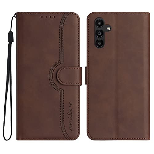 Bxithnr® Handyhülle für Samsung Galaxy A14, Samsung A14 Hülle, Leder Flip Case Wallet Klapphülle Stoßfeste [Kartenfach] [Magnet] [Ständer] Schutzhülle für Samsung Galaxy A14 - Braun von Bxithnr