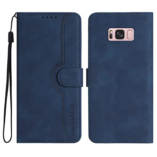 Bxithnr® Handyhülle für Samsung Galaxy S8 Plus, Samsung S8 Plus Hülle, Leder Flip Case Wallet Klapphülle Stoßfeste [Kartenfach] [Magnet] [Ständer] Schutzhülle für Samsung Galaxy S8 Plus - Blau von Bxithnr