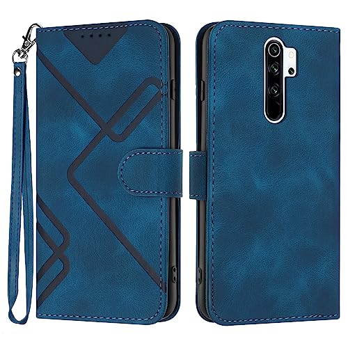 Bxithnr® Handyhülle für Xiaomi Redmi Note 8 Pro Hülle, Premium Leder Handy Klappbare Stoßfeste Brieftasche Flipcase Cover [Standfunktion] [Kartenfächern] Schutzhülle Tasche - Blau von Bxithnr