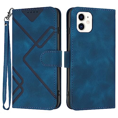 Bxithnr® Handyhülle für iPhone 11, Premium Leder Handy Klappbare Stoßfeste Wallet Flip Case Cover [Standfunktion] [Kartenfächern] Schutzhülle Tasche für iPhone 11 Hülle - Blau von Bxithnr