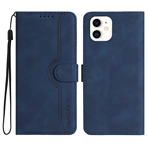 Bxithnr® Handyhülle für iPhone 12 Mini Hülle, iPhone 13 Mini Hülle, Leder Flip Case Wallet Klapphülle Stoßfeste [Kartenfach] [Magnet] [Ständer] Schutzhülle für iPhone 12 Mini/13 Mini - Blau von Bxithnr